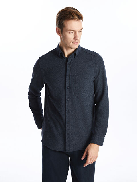 LCWAIKIKI Classic Regular Fit Uzun Kollu Gabardin Erkek Gömlek - W4DK88Z8-UDC