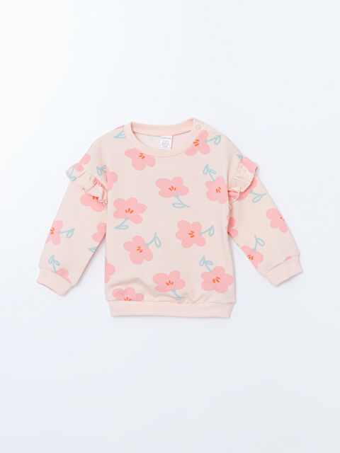 LCW baby Çiçek Baskılı Kız Bebek Sweatshirt - W4DM11Z1-LT4