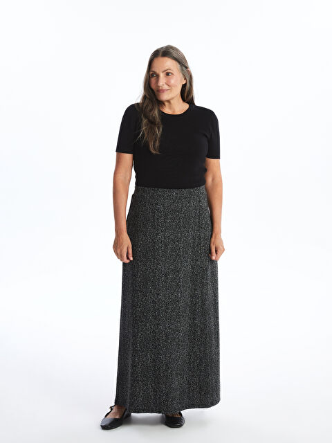 LCW Grace Beli Lastikli Desenli A Kesim Kadın Etek - W4DN50Z8-MHH