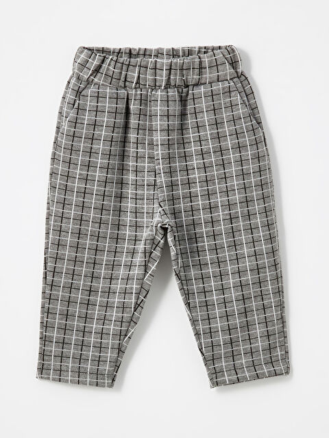 LCW baby Beli Lastikli Ekose Desenli Erkek Bebek Pantolon - W4DN58Z1-LMN