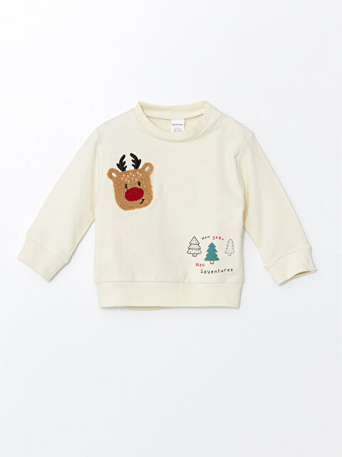 LCW baby Yılbaşı Temalı Erkek Bebek Sweatshirt - W4DN74Z1-FDL