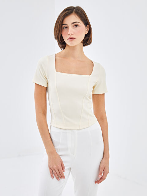 LCW Vision Square Collar Women's Blouse - W4DN89Z8-KXP