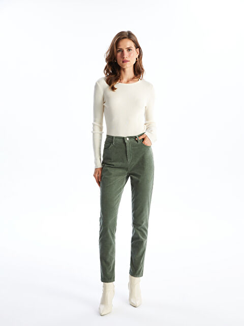 LCWAIKIKI Classic Dar Fit Kadife Kadın Pantolon - W4DO02Z8-R1E