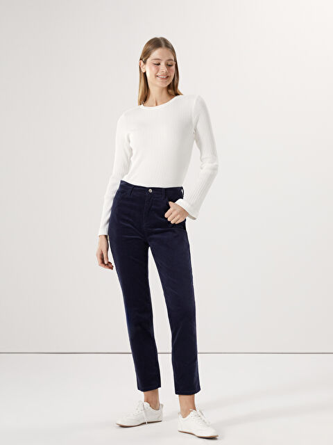 LCWAIKIKI Classic Dar Fit Kadife Kadın Pantolon - W4DO02Z8-R3V