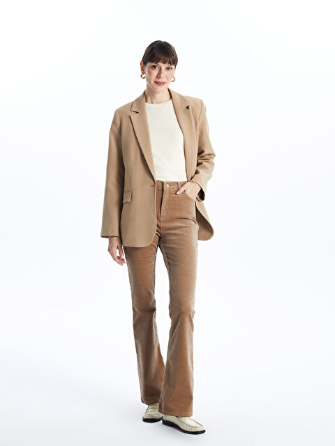 LCWAIKIKI Classic Dar Fit İspanyol Paça Kadın Kadife Pantolon - W4DO03Z8-GUH