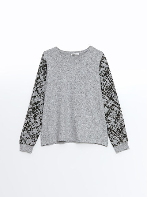 LCW Grace Bisiklet Yaka Desenli Kadın Bluz - W4DO67Z8-LAL