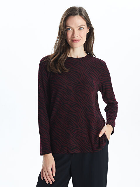 LCW Grace Bisiklet Yaka Desenli Kadın Bluz - W4DO92Z8-LQW