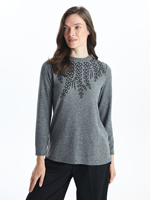 LCW Grace Bisiklet Yaka Desenli Kadın Bluz - W4DP03Z8-L8N