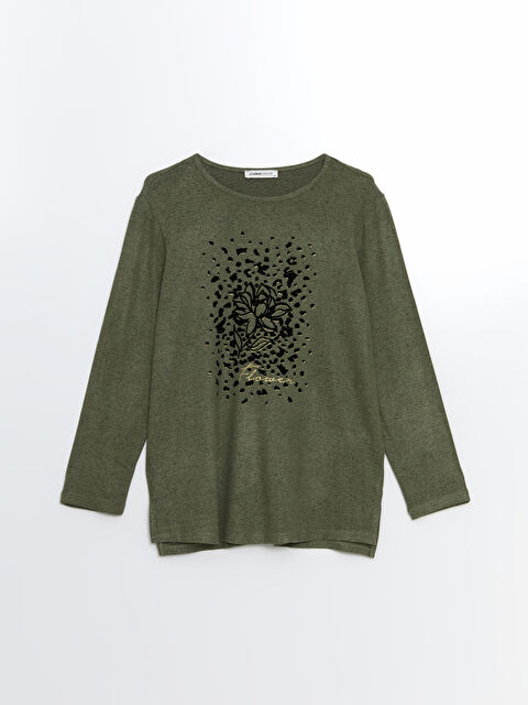 LCW Grace Bisiklet Yaka Desenli Kadın Bluz - W4DP04Z8-GYA