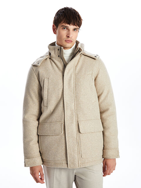 SOUTHBLUE Standart Kalıp Dik Yaka Erkek Kaşe Kaban - W4DP12Z8-D2Y