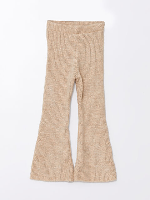 LCW Kids Beli Lastikli İspanyol Paça Kız Çocuk Tayt - W4DP38Z1-JFM