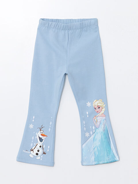 LCW Kids Beli Lastikli Elsa Baskılı Kız Çocuk Tayt Pantolon - W4DQ21Z1-FMR