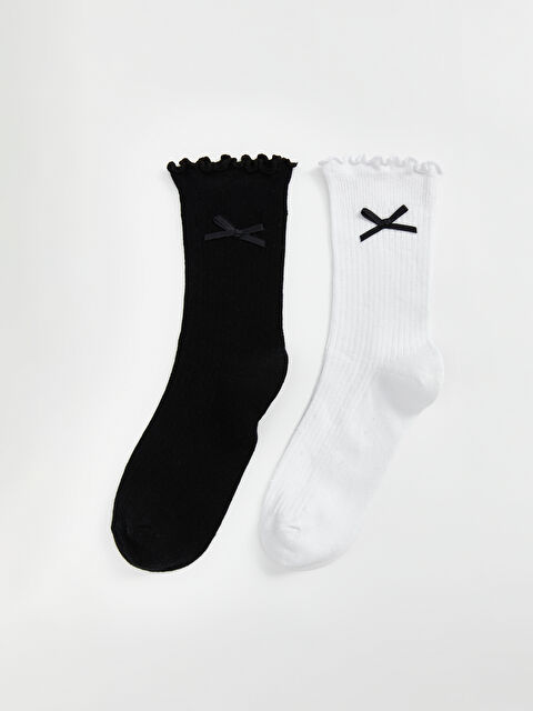 LCW DREAM Kurdele Detaylı Kadın Soket Çorap 2'li Paket - W4DR00Z8-FDU