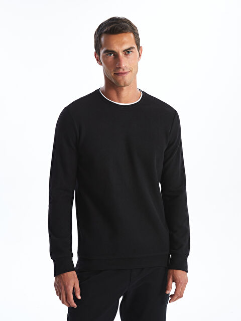 LCWAIKIKI Classic Bisiklet Yaka Uzun Kollu Erkek Sweatshirt - W4DS51Z8-CVL