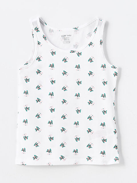 LCW baby Bisiklet Yaka Baskılı Kız Bebek Atlet - W4DU05Z1-LRA