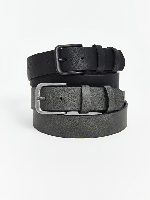 LCW ACCESSORIES Deri Görünümlü Erkek Kemer 2'li - W4DV16Z8-CVL