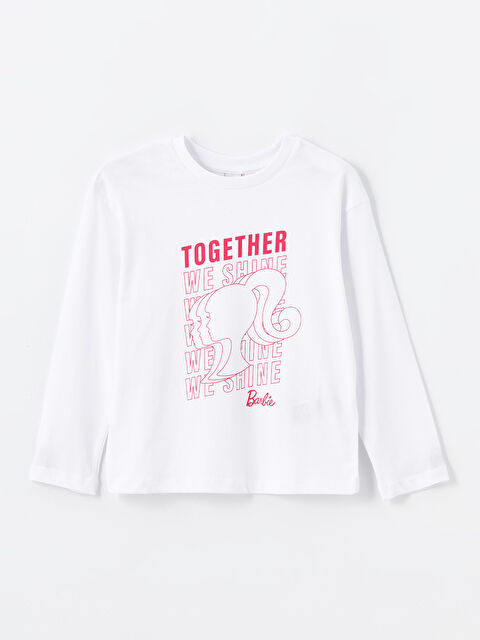 LCW Kids T-shirt à Manches Longues Imprimé Barbie Col Rond pour Filles - W4DV99Z4-Q6K