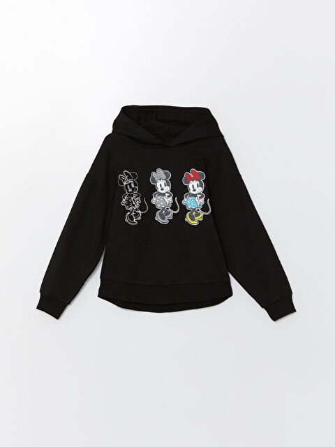 LCW Kids Kapüşonlu Minnie Mouse Baskılı Kız Çocuk Sweatshirt - W4DY09Z4-CVL