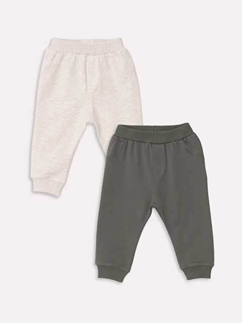 LCW baby Beli Lastikli Kalın Basic Erkek Bebek Eşofman Alt 2'li - W4EB17Z1-RQA