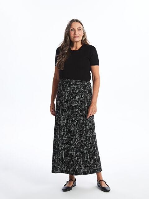 LCW Grace Beli Lastikli Desenli Kadın Etek - W4EC47Z8-MHS