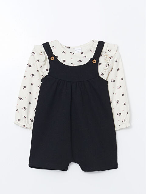 LCW baby Bisiklet Yaka Kız Bebek Takım 3'lü