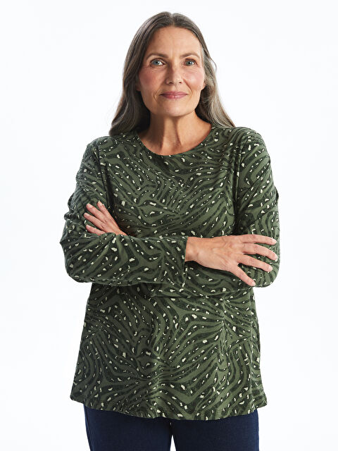 LCW Grace Bisiklet Yaka Desenli Kadın Bluz - W4ED12Z8-LS6