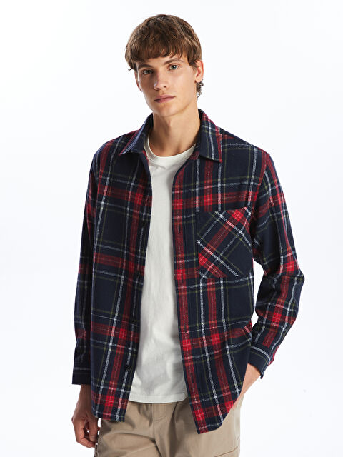 XSIDE Regular Fit Uzun Kollu Ekose Erkek Oduncu Gömlek - W4ED96Z8-LPA