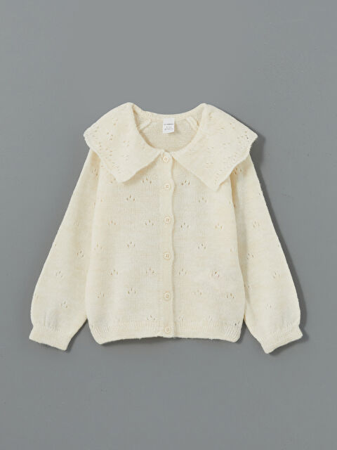 LCW Kids Bebe Yaka Kız Çocuk Triko Hırka - W4EE07Z1-J1F