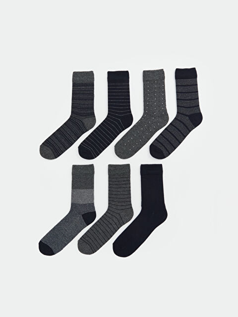 LCW ACCESSORIES جوارب الكاحل المخططة للرجال - عبوة ٧ - W4EG30Z8-CRP