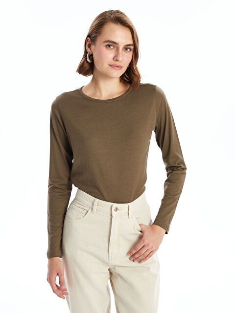 LCW ECO Bisiklet Yaka Kadın Tişört - W4EG48Z8-YEH