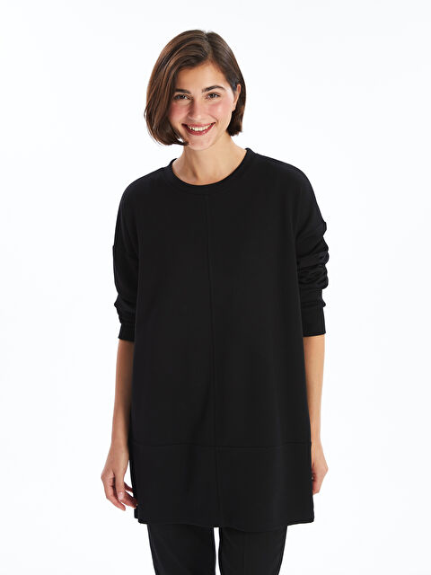 LCWAIKIKI Basic Bisiklet Yaka Düz Uzun Kollu Kadın Tunik - W4EG96Z8-CVL