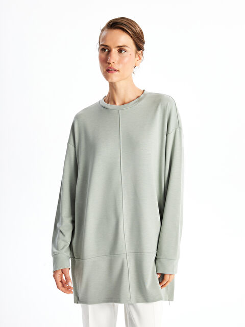 LCWAIKIKI Basic Bisiklet Yaka Düz Uzun Kollu Kadın Tunik - W4EG96Z8-GLJ