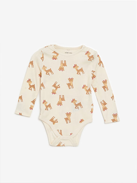 LCW baby Bisiklet Yaka Kız Bebek Çıtçıtlı Bodysuit - W4EH23Z1-LRB