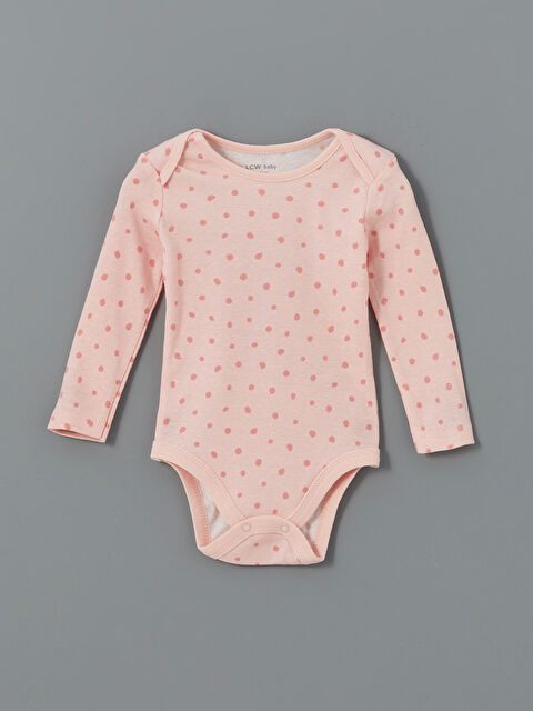 LCW baby Bisiklet Yaka Baskılı Kız Bebek Çıtçıtlı Body - W4EH25Z1-FNA