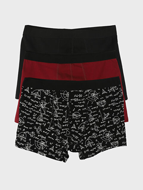 LC WAIKIKI سروال بوكسر للرجال قماش قطني مرن بمقاس مريح - عبوة من 3 - W4EI17Z8-LQJ