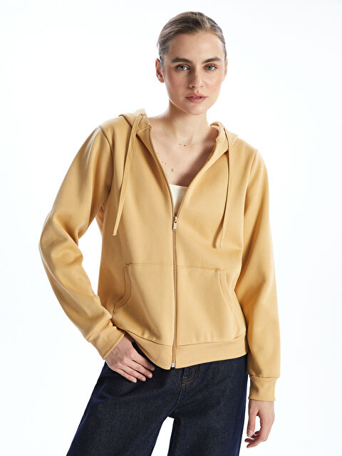 LCWAIKIKI Classic سويت شيرت بسحاب مزود بغطاء رأس للسيدات - W4EI52Z8-GM0