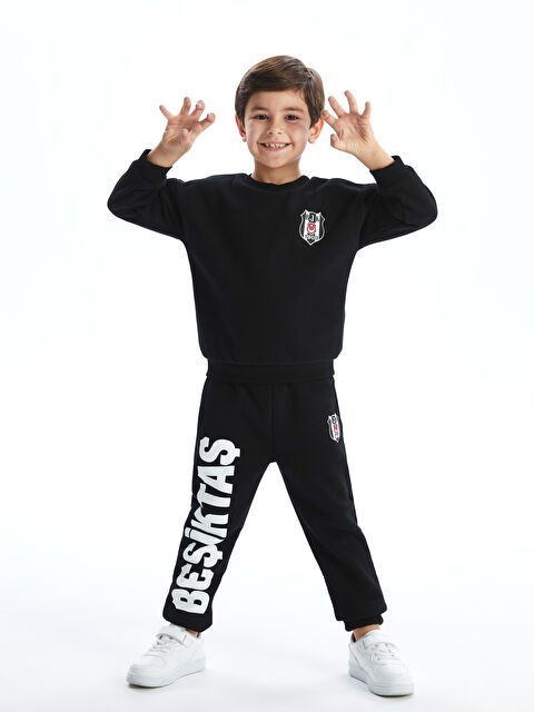 LCW Kids Beli Lastikli Beşiktaş Baskılı Erkek Çocuk Eşofman Alt - W4EI60Z1-CVL