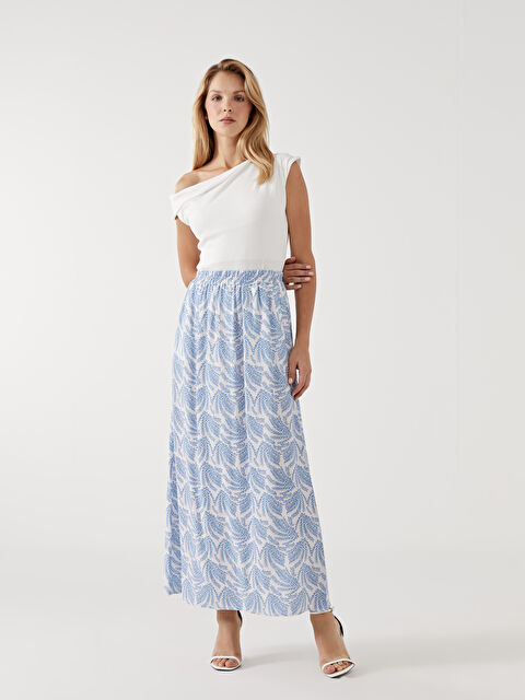 LCWAIKIKI Classic Elasticated Waist Patterned Women's Skirt - W4EJ04Z8-LQQ