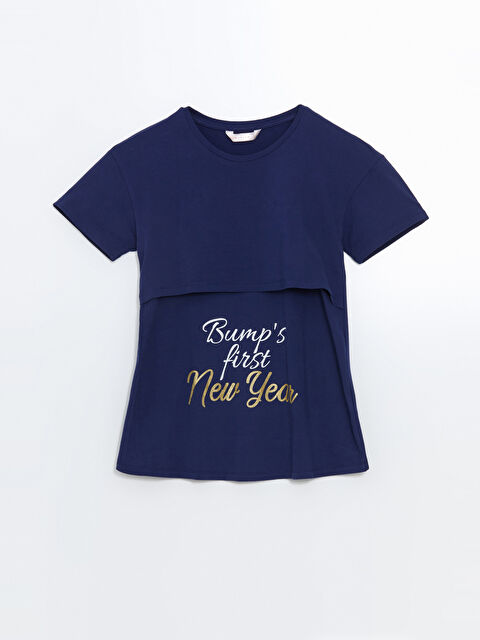 LCW DREAM Bisiklet Yaka Baskılı Hamile Pijama Üst - W4EJ55Z8-HKW