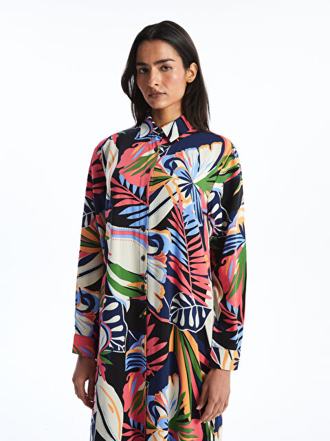 LCWAIKIKI Classic Patterned Women's Shirt Dress - W4EK89Z8-F9C