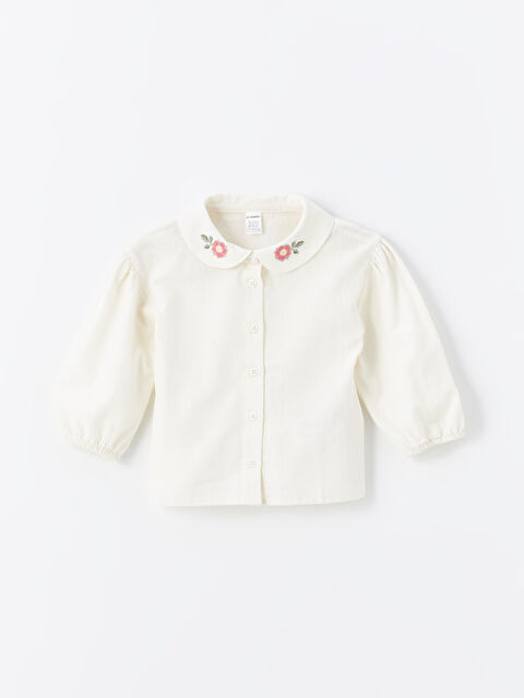 LCW ECO Bebe Yaka Uzun Kollu Nakışlı Kız Bebek Gömlek - W4EL05Z1-FES