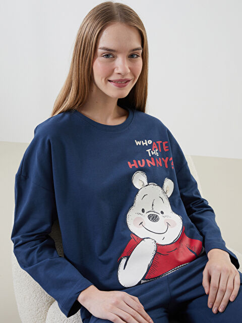 LCW DREAM Bisiklet Yaka Winnie the Pooh Baskılı Kadın Pijama Takımı - W4EL63Z8-R4L