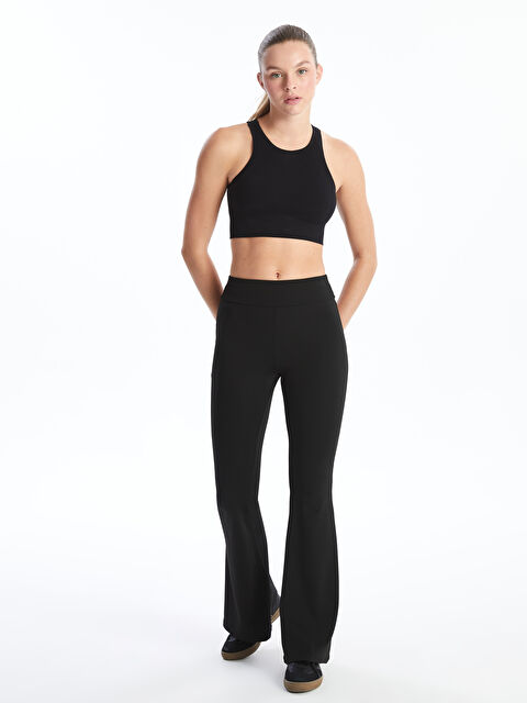 LCW Vision Beli Lastikli İspanyol Paça Kadın Tayt Pantolon - W4EL80Z8-CVL