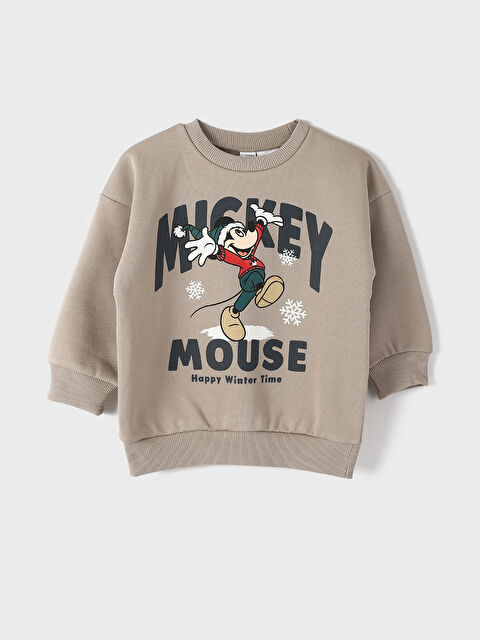 LCW Kids كنزة رياضية برقبة دائرية وكم طويل مطبوعة للأولاد الرضع - W4EM39Z1-KVB