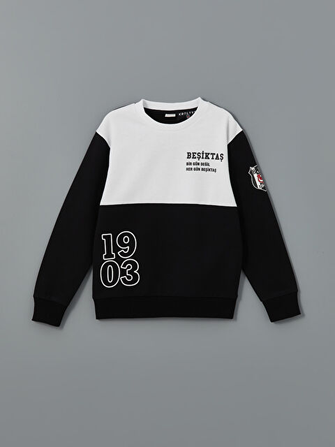 LCW Kids Bisiklet Yaka Beşiktaş Baskılı Erkek Çocuk Sweatshirt - W4EN00Z4-CVL