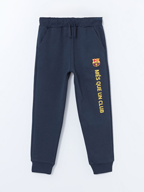 LCW Kids Beli Lastikli Barcelona Baskılı Erkek Çocuk Jogger Eşofman Altı - W4EN22Z4-HG0