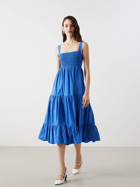 LCW Vision Square Collar Plain Long Strappy Women's Dress - W4EO09Z8-HMM