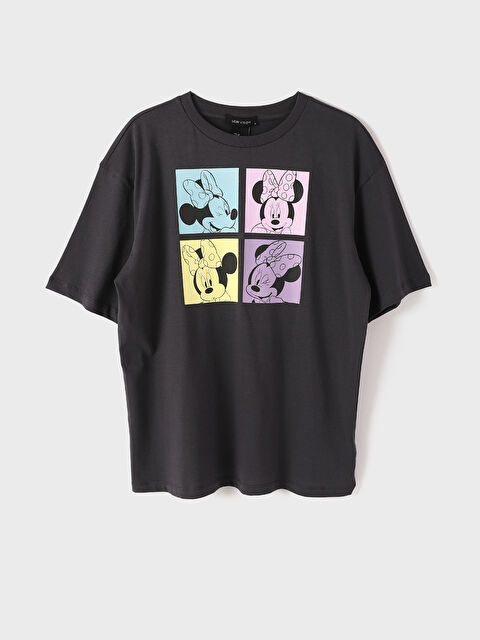 LCW Vision Crew Neck Printed Short Sleeve Women's T-Shirt - W4EO39Z8-SFS