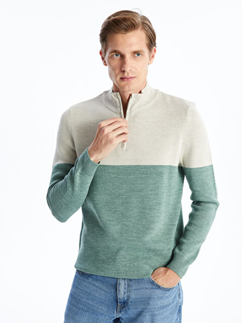 LCWAIKIKI Classic Dik Yaka Uzun Kollu Erkek Triko Kazak - W4EO65Z8-SMG