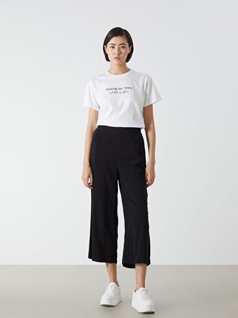 LCW Vision Elasticated Waist Women's Capri - W4EO91Z8-CVL